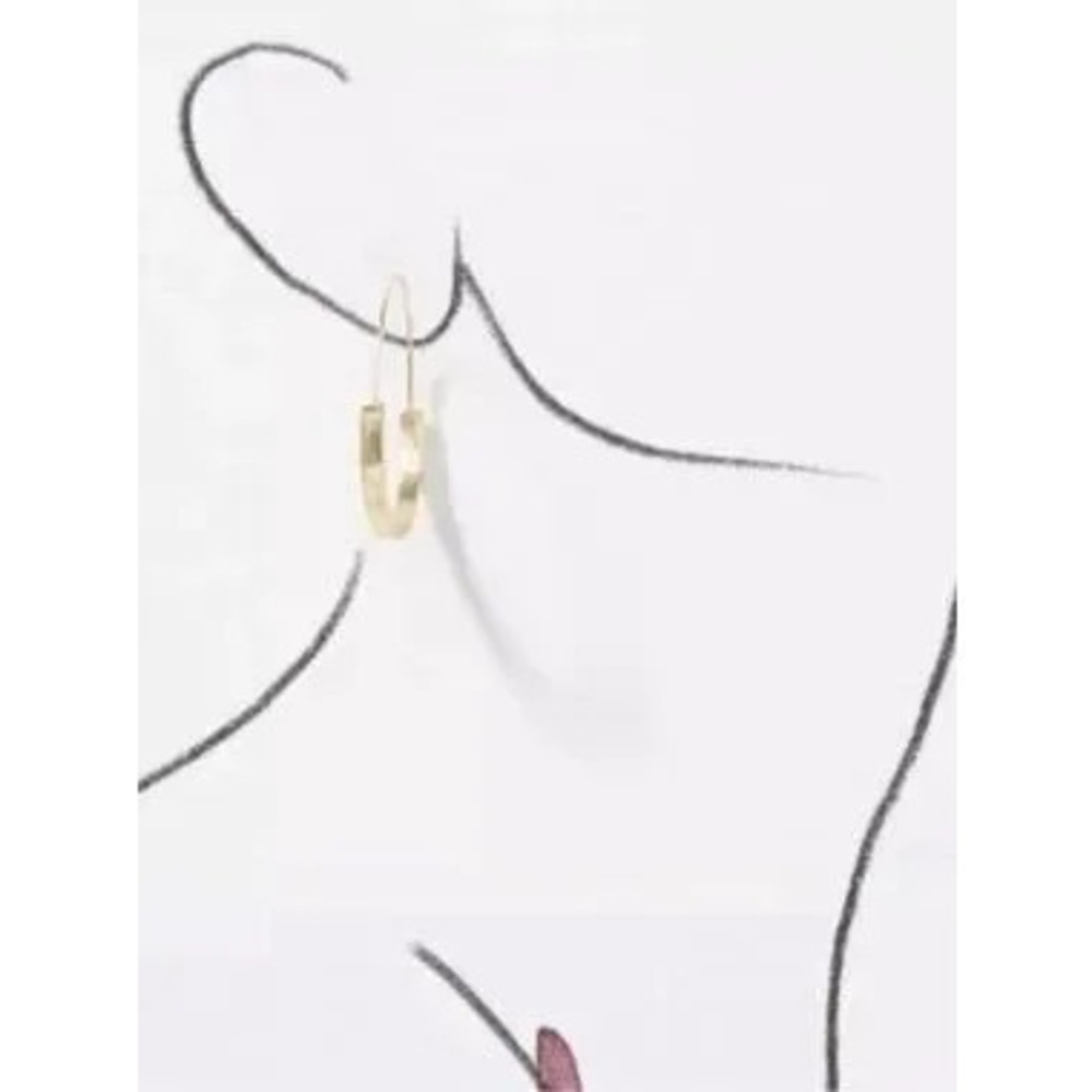 New! Annalise Hammered Gold Hoop Earrings (3012) NWOT - Picture 2 of 4